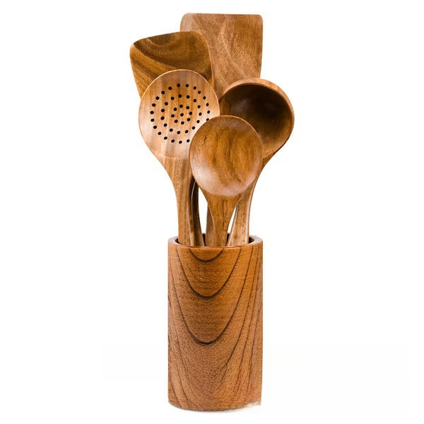 Acacia Wood 9-Piece Kitchen Utensil Set