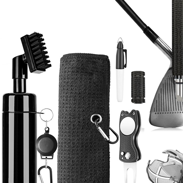 Golf Club Cleaning Set with Brush and Towel