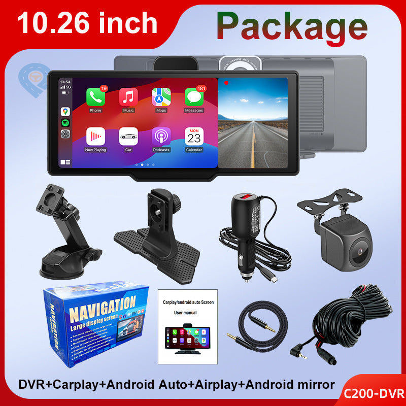 10.26 "Wireless CarPlay & Android Auto Screen | 4K Dual Dash Cam