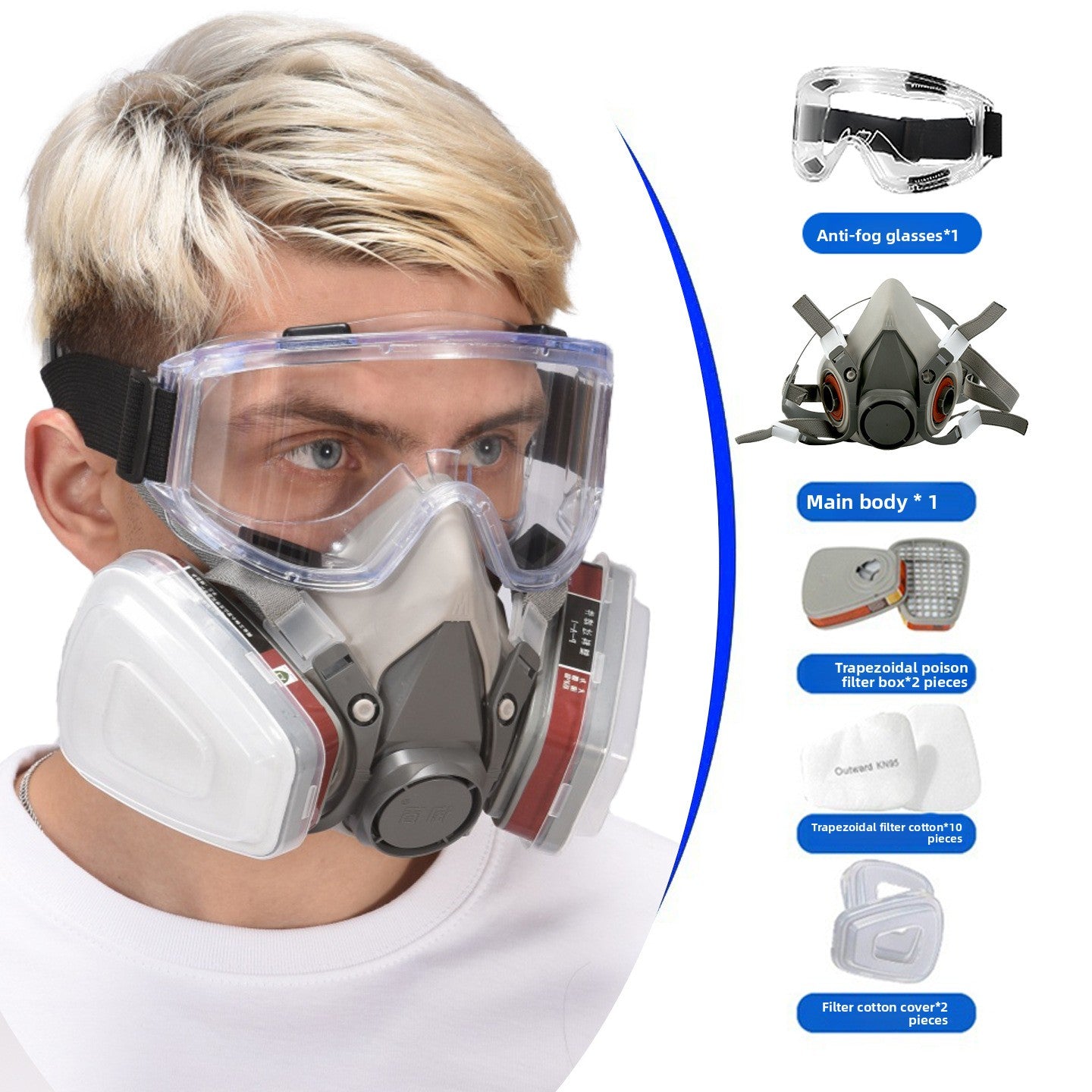 Silicone Gas Mask for Toxic Fume Protection