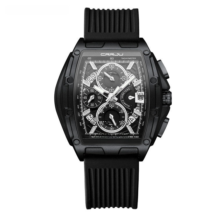 Men's Luxury Tonneau Sport Watch | Japanese Quartz Skeletonized Dial