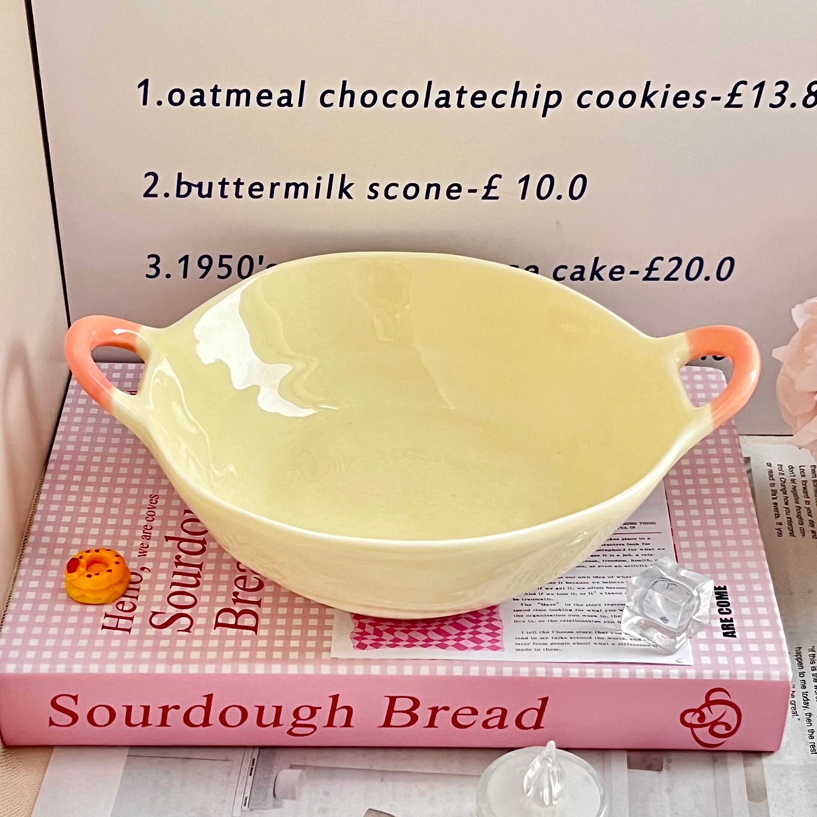 Ceramic Rice Bowl with Underglaze Color and Fruit Pattern