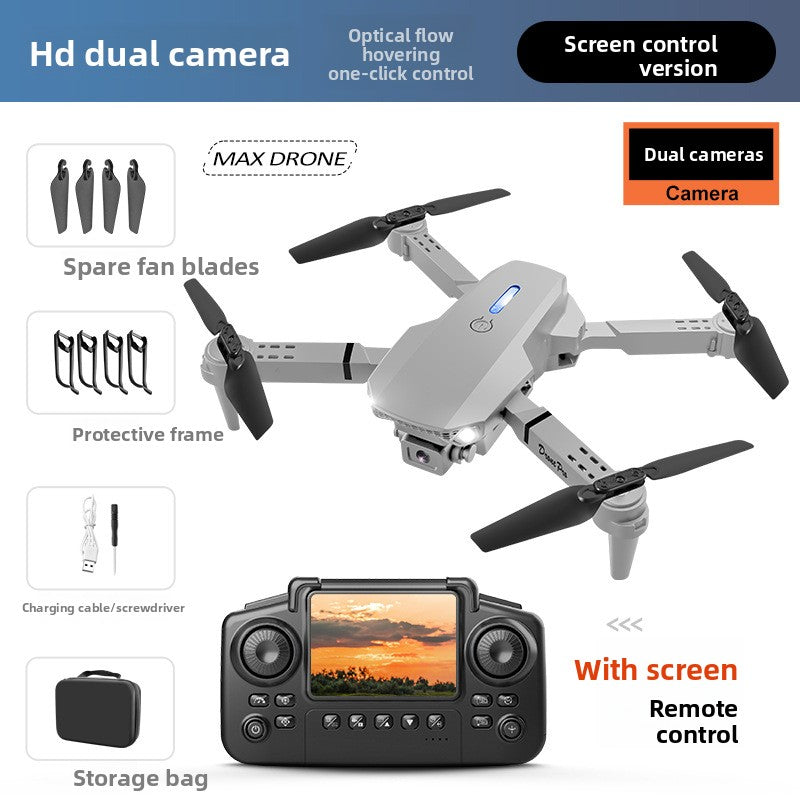 Foldable Quadcopter with Display Screen and Dual Cameras