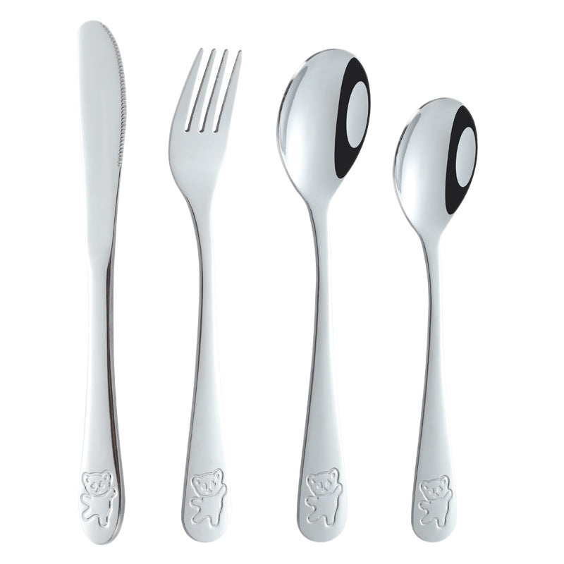 Children's Bear Pattern Stainless Steel Cutlery Set