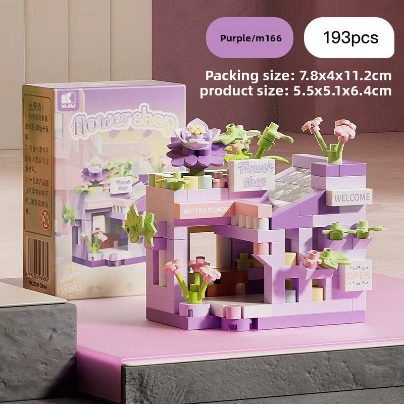 Mini Street View Building Blocks Set-Micro Architecture City Creator Bricks Toy, DIY Educational Village Model Kits for Kinds & Adults (Cafes, Shops & Castles)