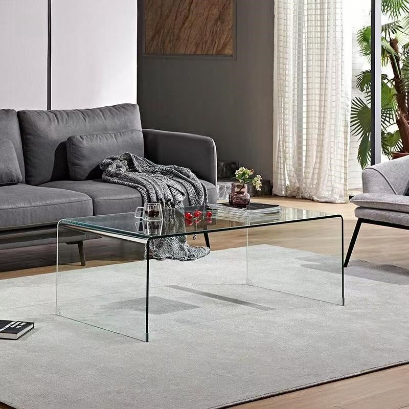 rectangular glass coffee table