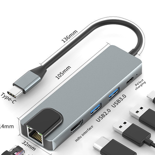 Aero Hub Pro Aluminum USB-C Docking Station | Multi-Port Laptop Expansion Hub