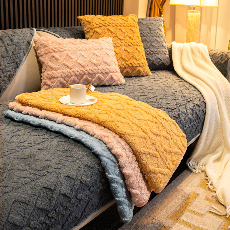 Plush Sofa Cushion Cover