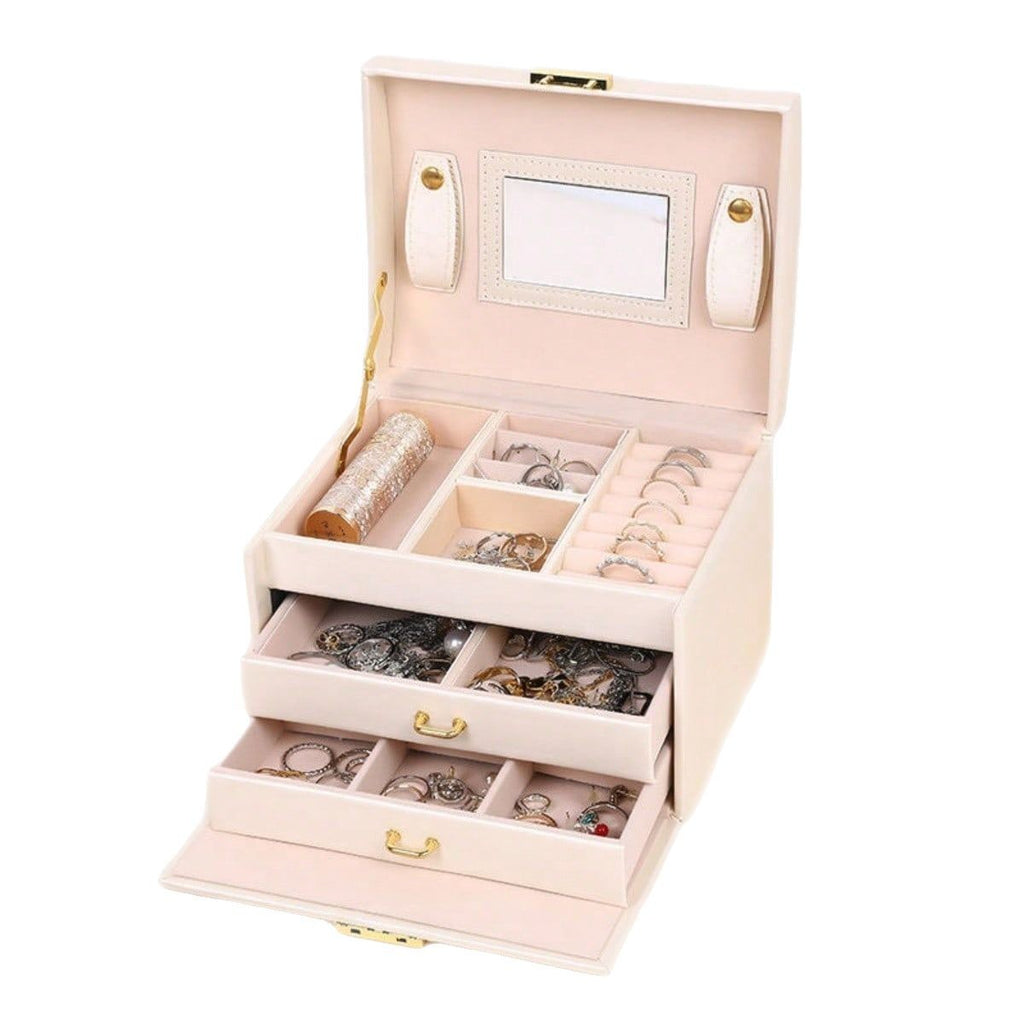 Three-Layer Leather Jewelry Box