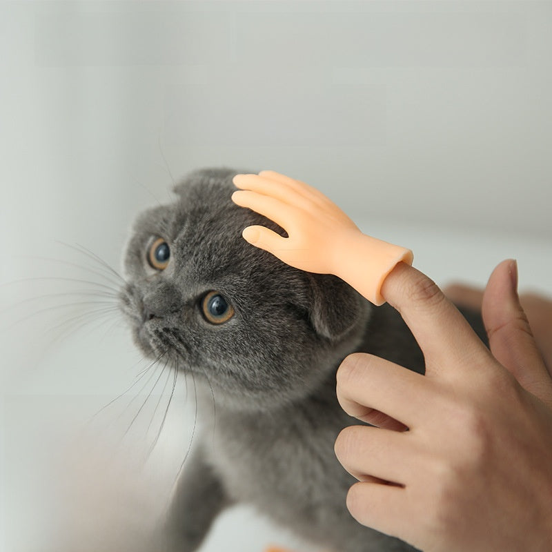 Tiktok Trending Finger Toy Gloves for Cat Teasing and Petting, Creative Plastic Gloves with Left and Right Hand Models, Wholesale Pet Cat Toys