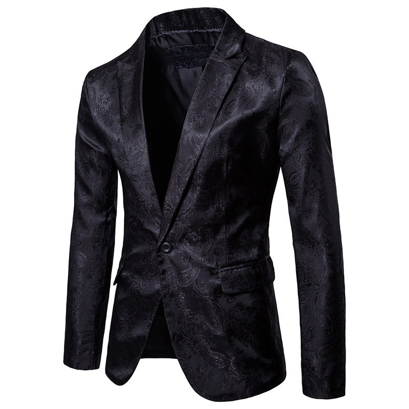 Men's Slim Fit Single-Button suit jacket | Textured Casual Blazer