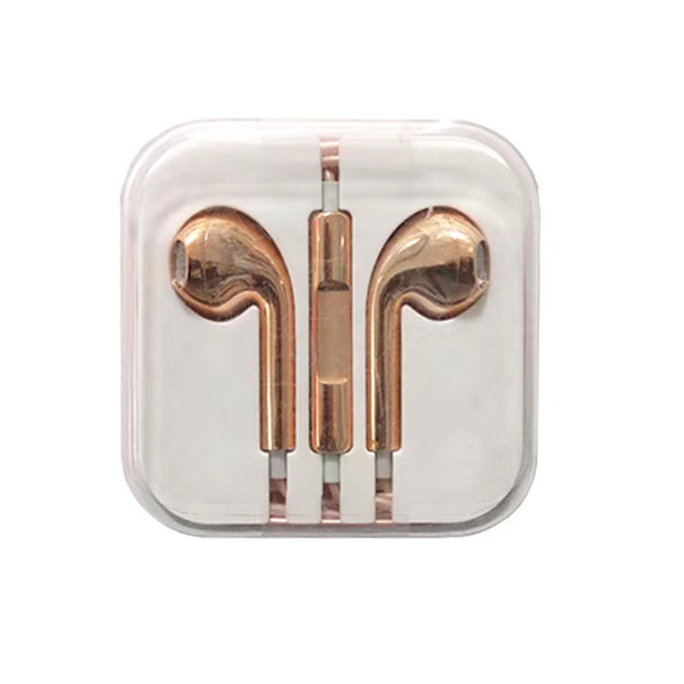 Metallic Electroplated Wired Earphones-3.5mm In-Ear Headphones with Microphone