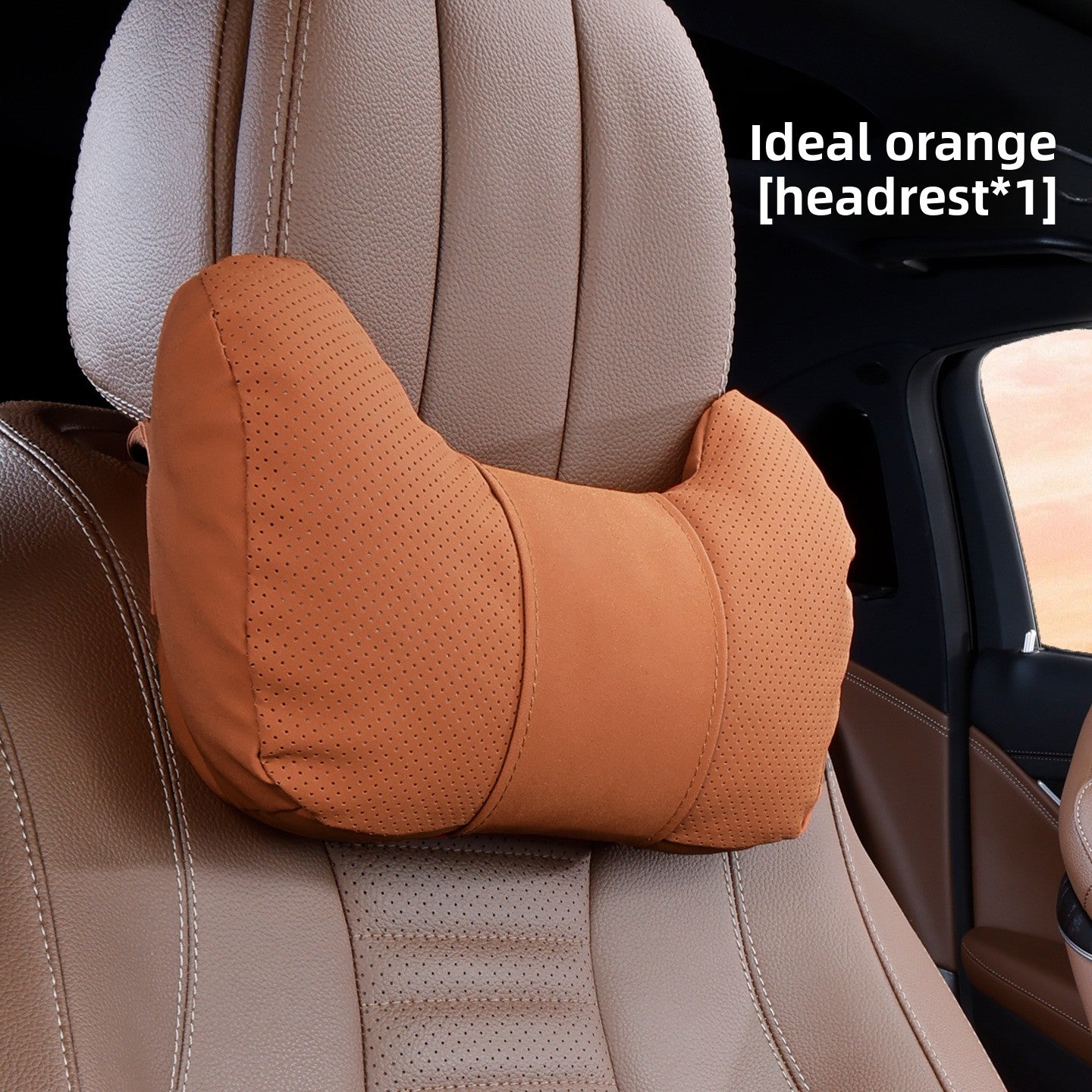 Car Headrest Neck Pillow and Lumbar Support Set