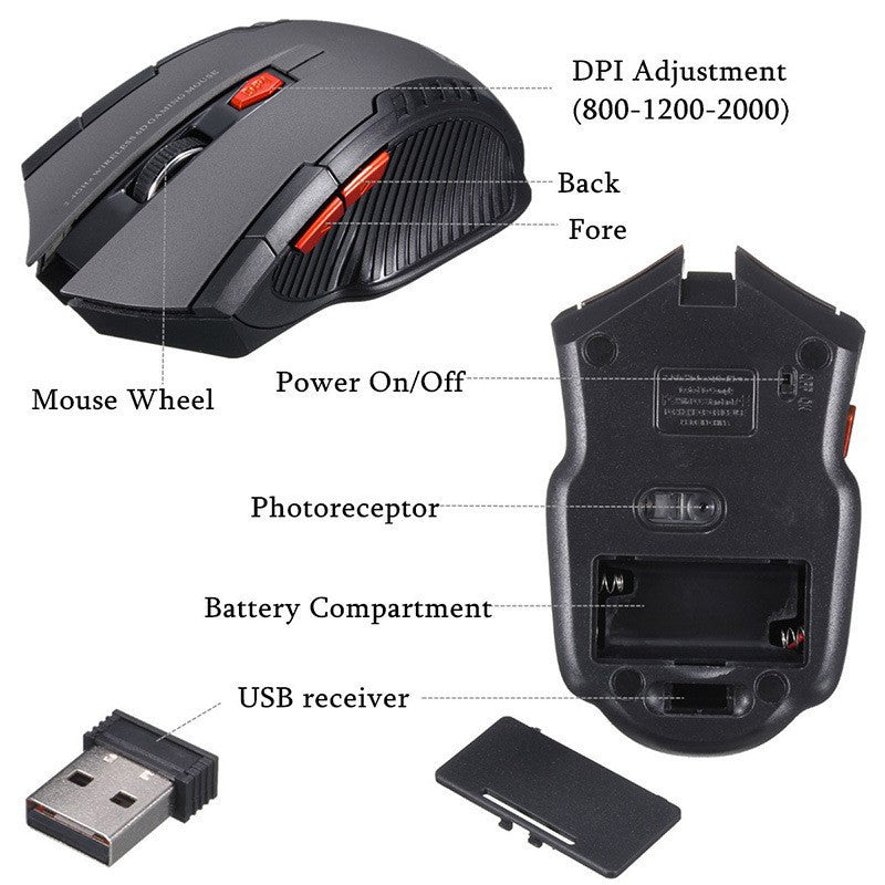 Ergonomic Wireless Optical Mouse – Precise 1600 DPI for Laptop, PC, and USB Devices