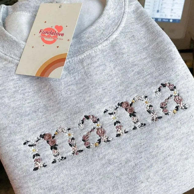 Floral Embroidered Cotton Sweatshirt
