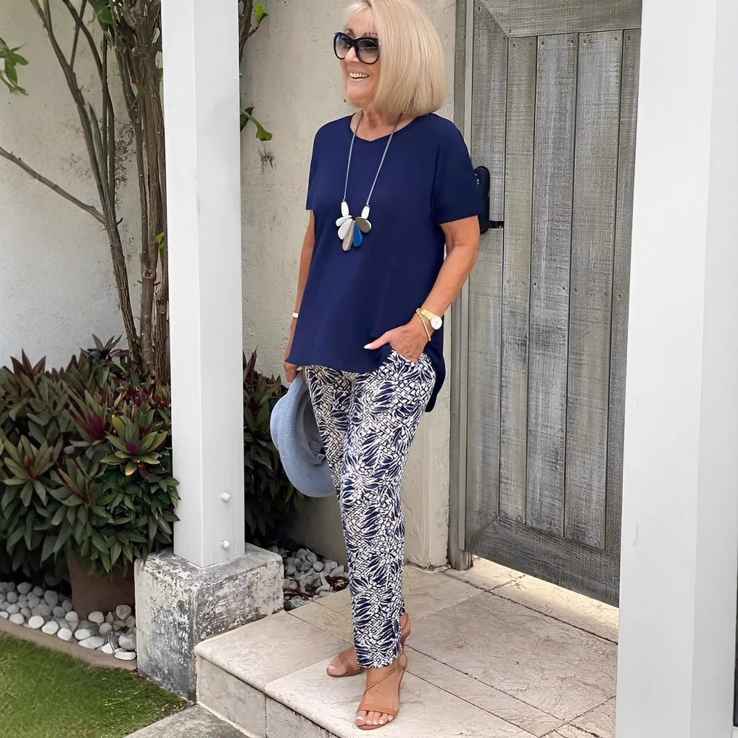 Coastal Vista 3D Printed Matching Set| Relaxed Long Sleeve & Trousers Loungewear