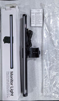 A light is hung on the computer screen