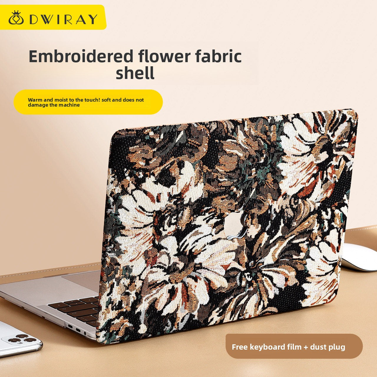 Luxury Embroidered Fabric MacBook Hard Shell Case-Chinses Art Series