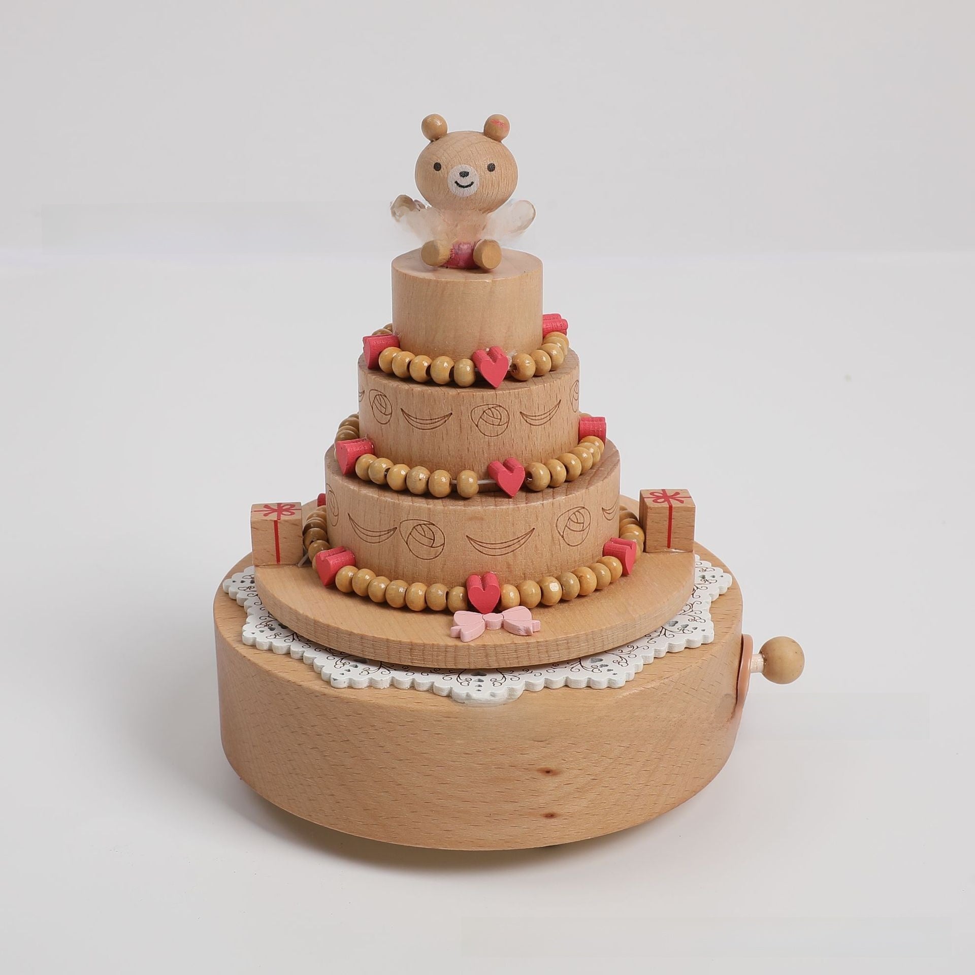 Wooden Carousel Music Box with Ballet Dancer