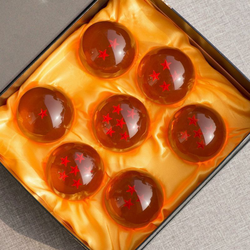 Collector-Edition Seven Dragon Ball Replica Set – Precision-Crafted Resin Spheres with Iconic Star Patterns & Display Base