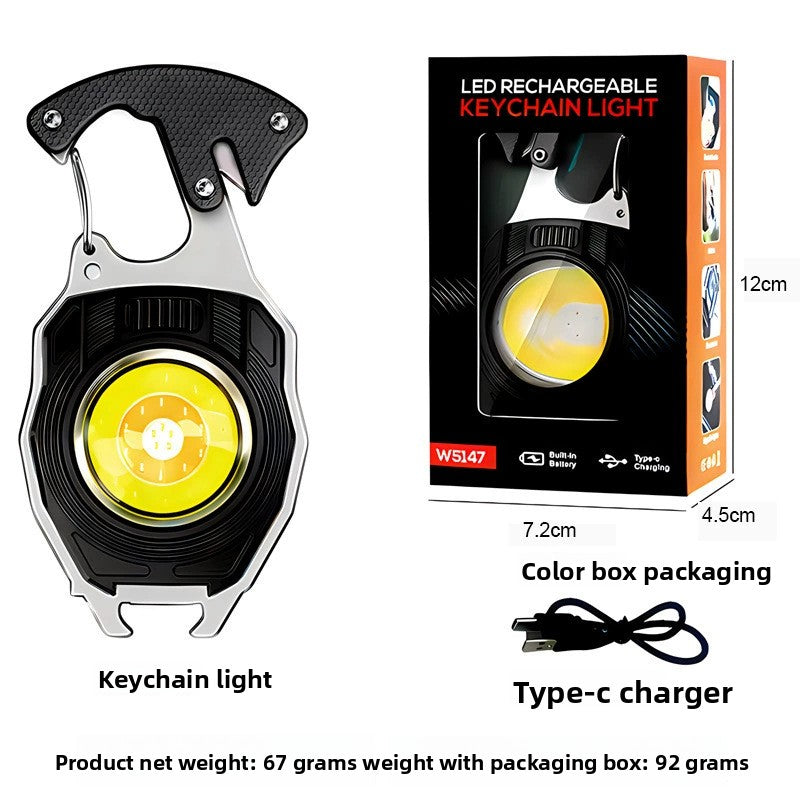Multifunctional Portable Keychain Light with Type-C Charging
