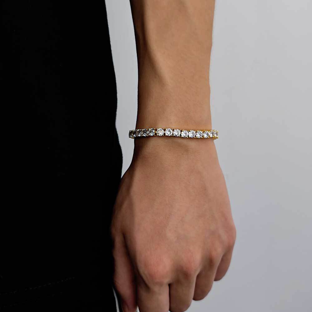 Unisex Classic Zircon Tennis Bracelet - Gold & Platinum Plated Ice Chain