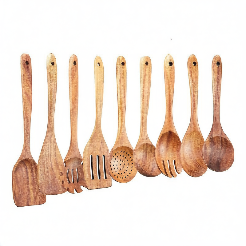 Acacia Wood 9-Piece Kitchen Utensil Set