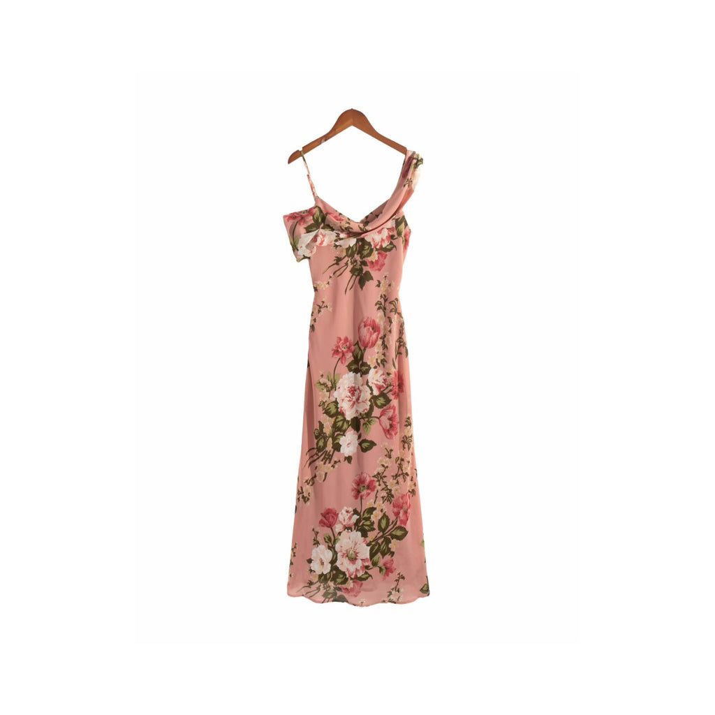 Iris Textured One-Shoulder Midi Dress-Asymmetrical Slim Fit Cocktail Dress
