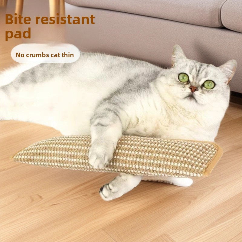 Sisal Catnip Cat Scratching Mat pillow | Bite-Resistant Fish Toy for Teeth Cleaning