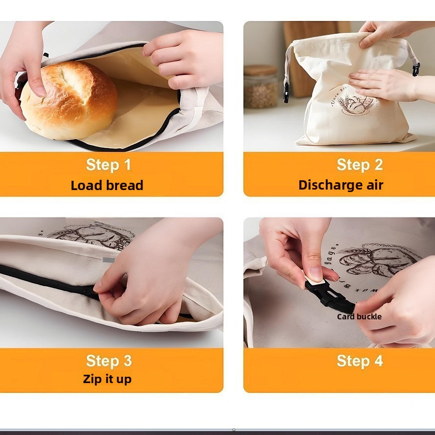 Reusable Cotton Bread Storage Bags with Drawstring