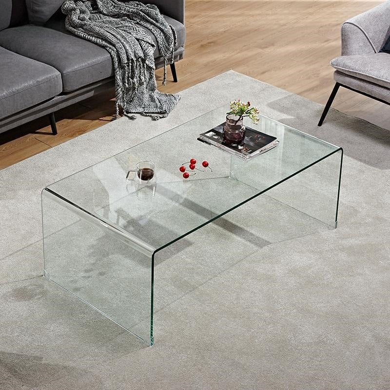rectangular glass coffee table