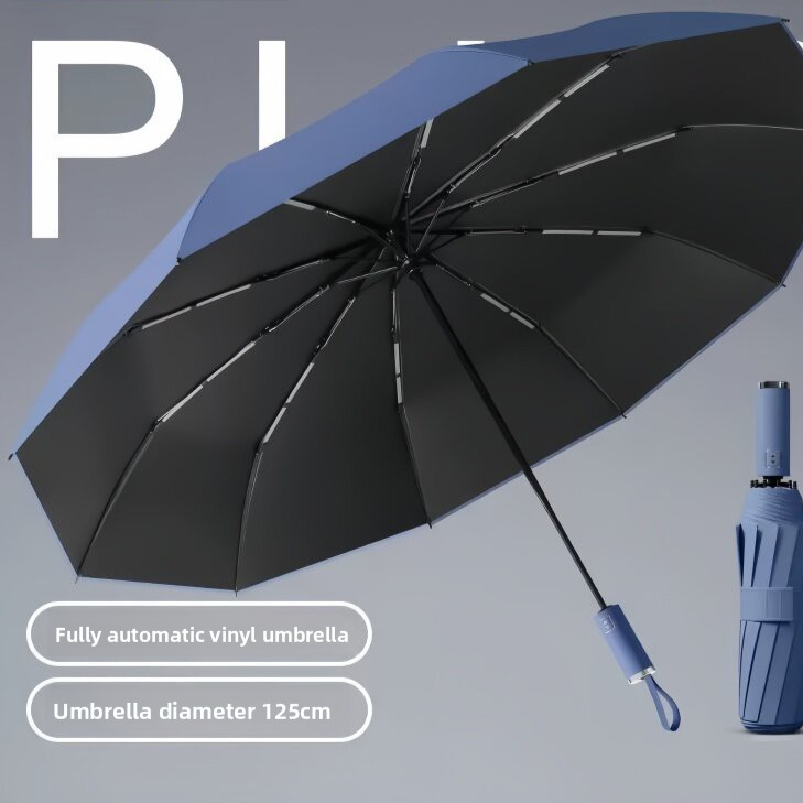 Reinforced Automatic Umbrella with Sun and Rain Protection