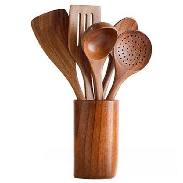 Acacia Wood 9-Piece Kitchen Utensil Set