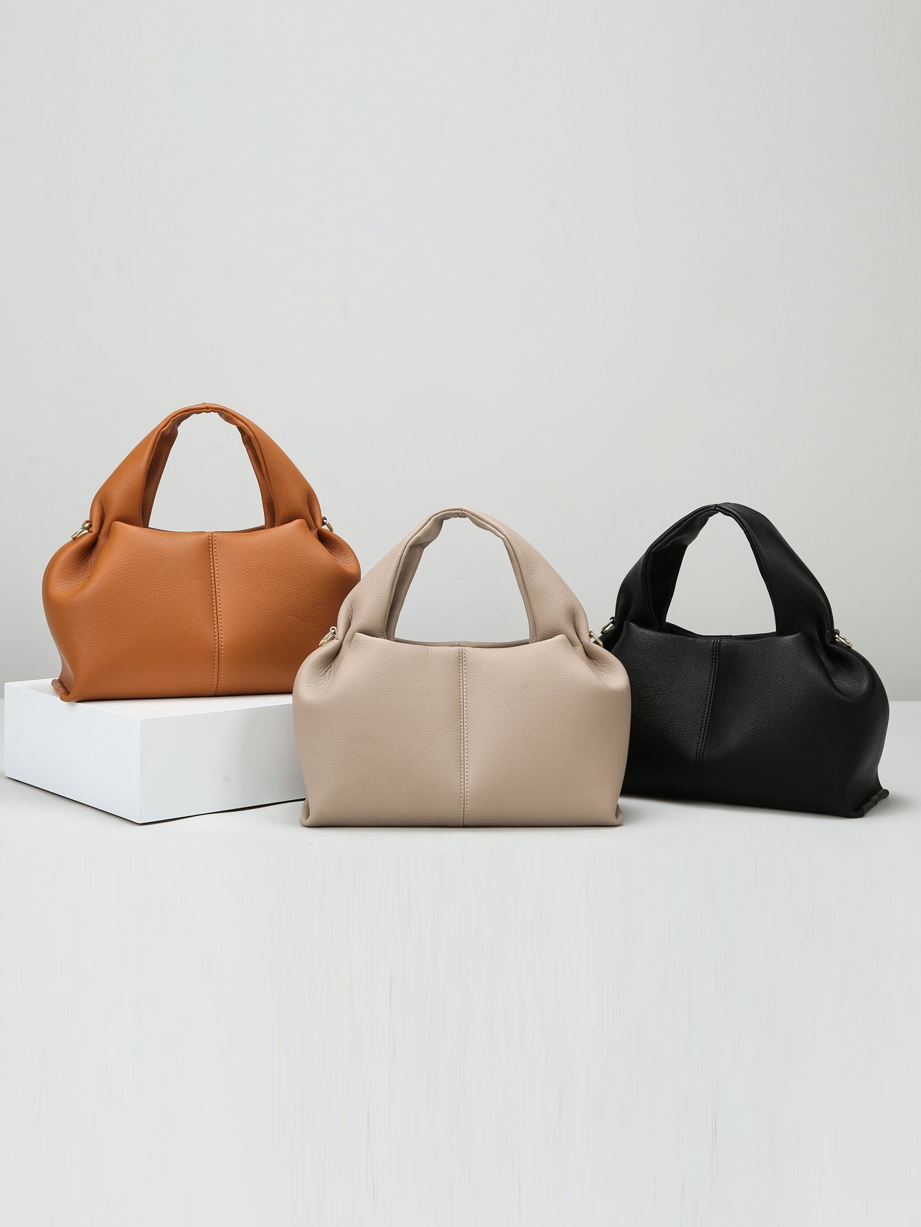 Slouchy PU Leather Cloud Shoulder Bag Large Capacity Minimalist Hobo Purse