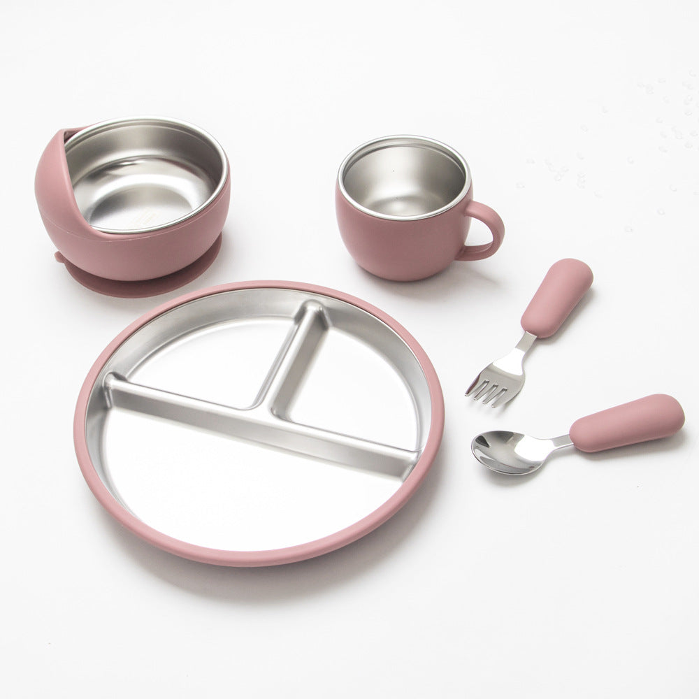 Stainless Steel Silicone Children's Feeding Set