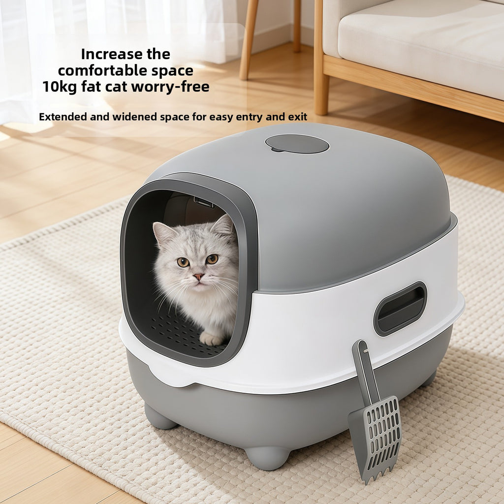 Enclosed Smart cat Litter Box- UV Sterilization & Odor Control