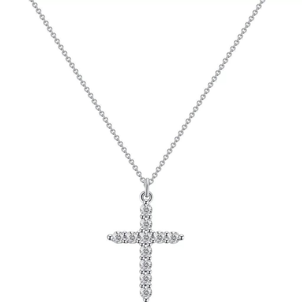 Aethelgard Rotating Cross & Crown Pavé Pendant Necklace | 18k Gold & Sterling Finish Luxury Jewelry