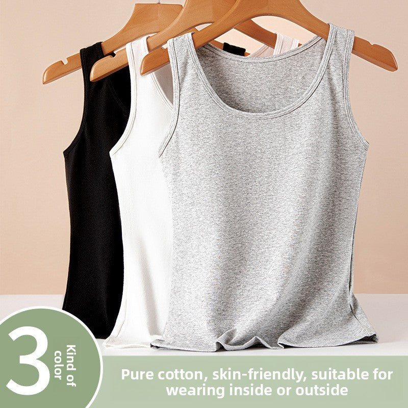 Adjustable Strap Cotton Vest for Women