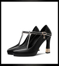Women's Pointed Toe Buckle Strap High Heel Shoes