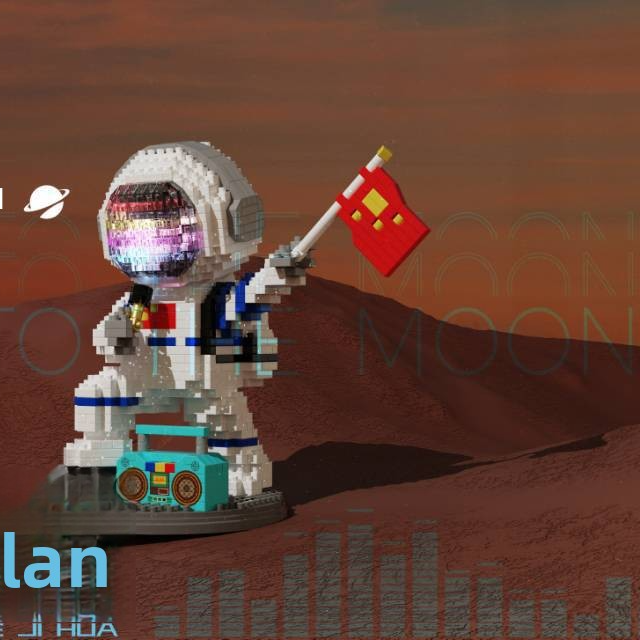 Astronaut Theme Glow Micro-Particle Building Blocks