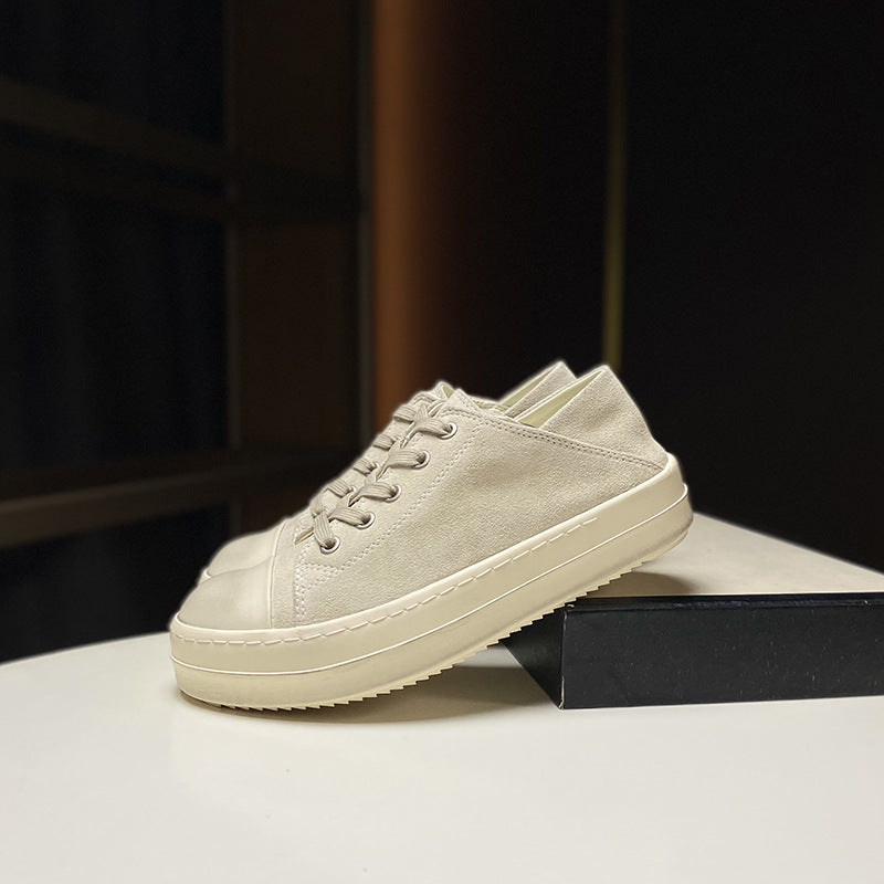 Genuine Leather Thick Sole Women Sneakers