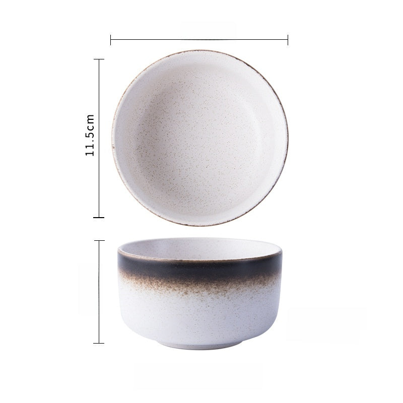 Japanese-Style Porcelain Rice Bowl