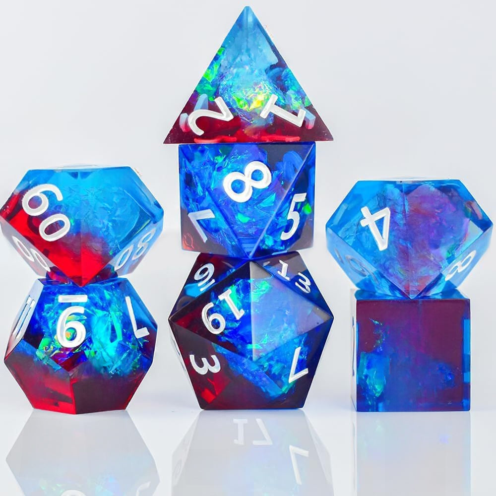 Epoxy Resin Polyhedral Dice Set for Tabletop RPG Games