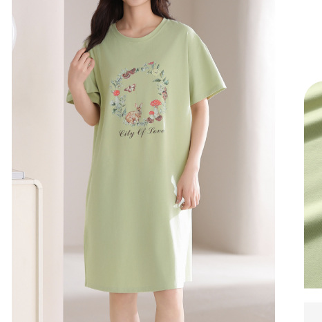 Women Cotton Sleep Nightgown Home Dress