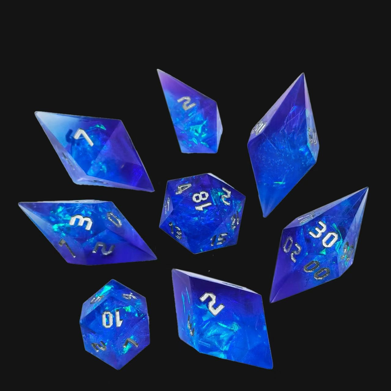 Epoxy Resin Polyhedral Dice Set for Tabletop RPG Games