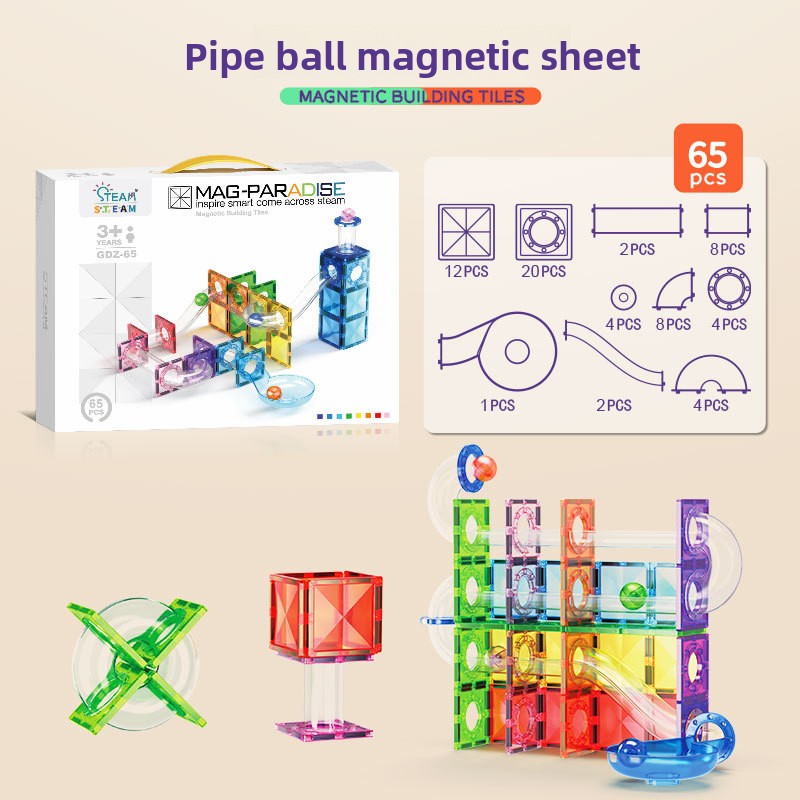 Diamond Surface Magnetic Tiles Stem  Building Block set Translucent Geometric 3D kits