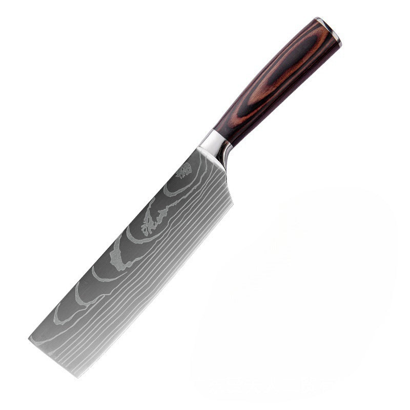 Japanese-Style Damascus Kitchen Knife Set | Professional Wood Handle Chef Knife Collection