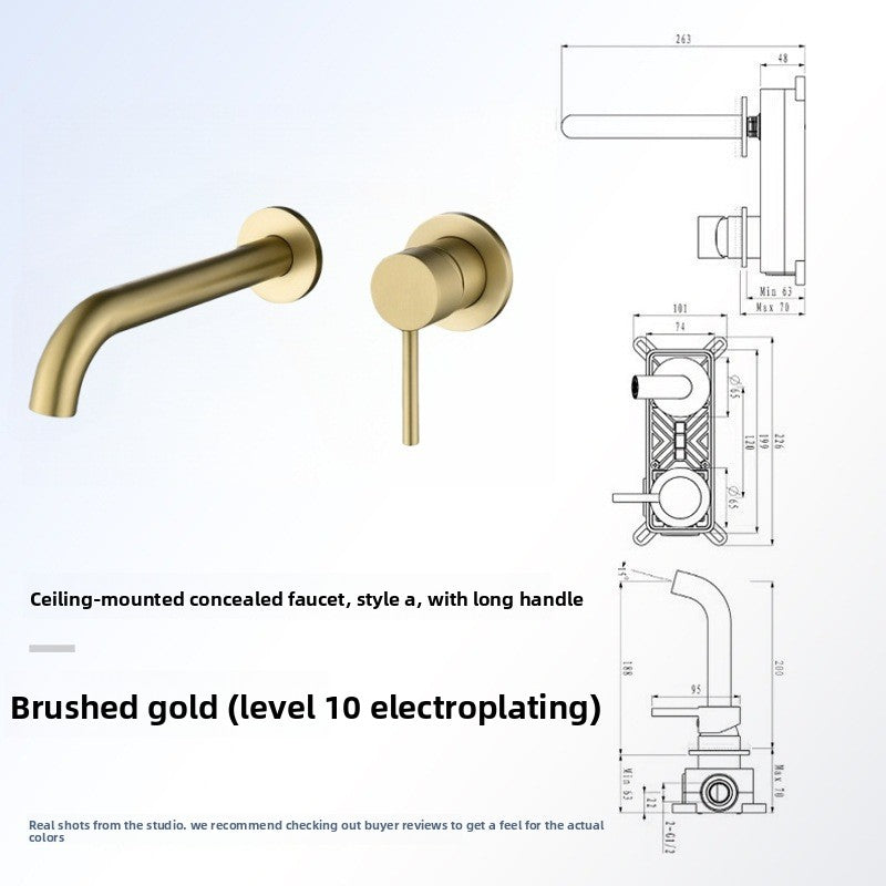 All Copper Concealed Basin Mixer Faucet