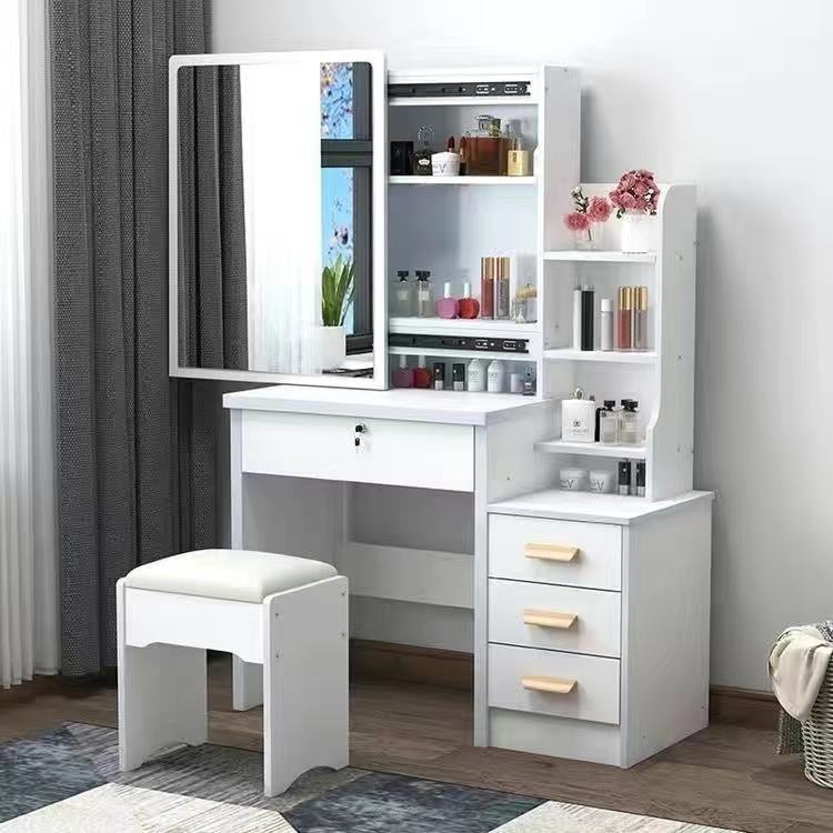 Modern Dressing Table with Mirror and Stool