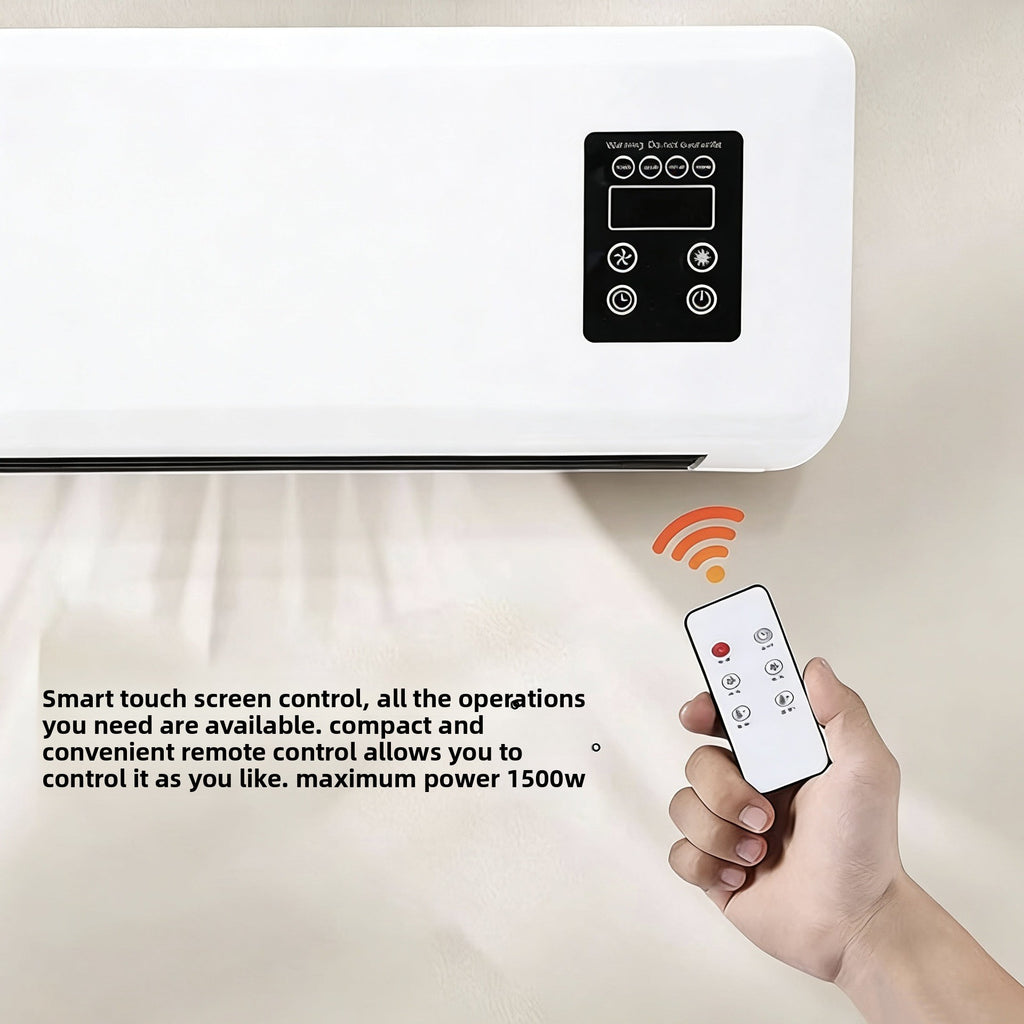 Aero 2-in-1 Wall-Mount Space Heater & Fan -1500W PTC Ceramic Heater with Remote